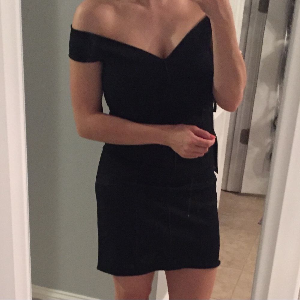 Off the shoulder black dress
